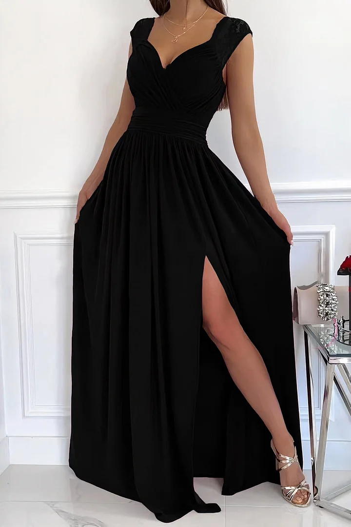 ELEGANT MAXI DRESS WITH OPEN BACK AND SPLIT