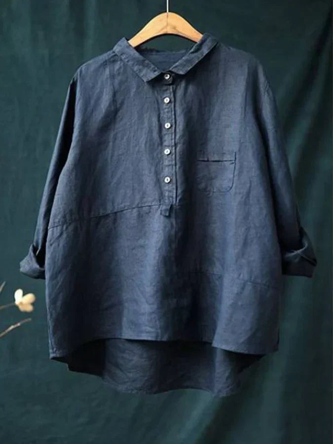 Women's Casual Long Sleeve Button-up Blouse With Collar