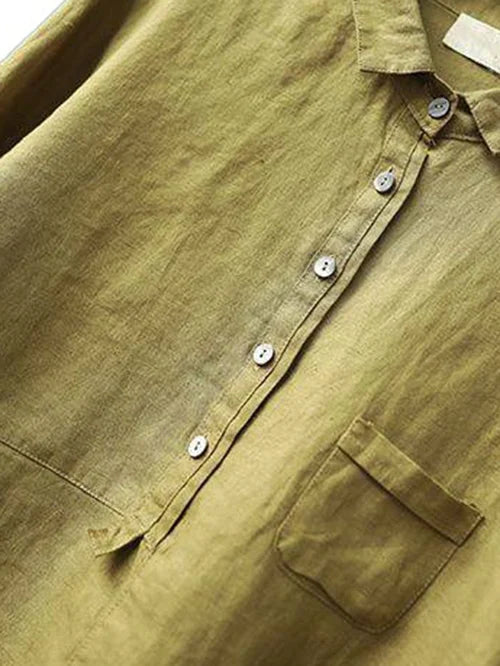 Women's Casual Long Sleeve Button-up Blouse With Collar