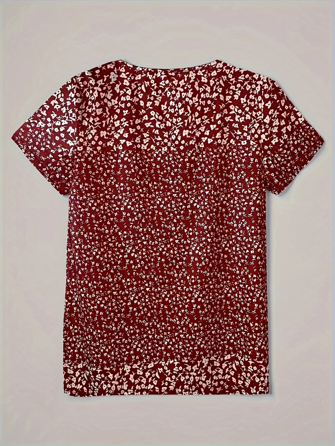 Women's Casual Summer V-neck Blouse With Short Sleeves
