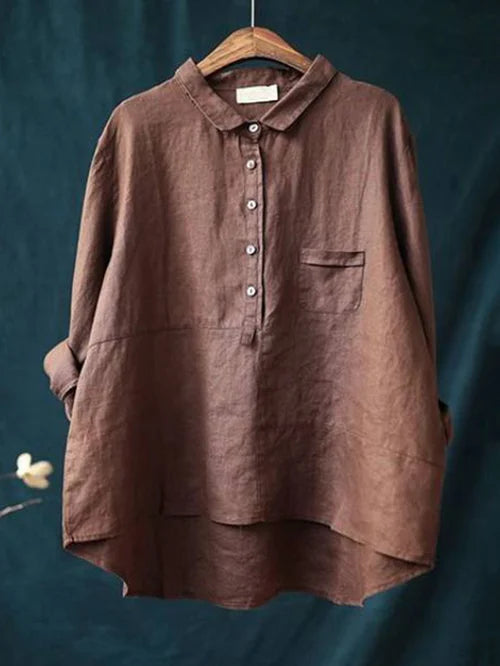 Women's Casual Long Sleeve Button-up Blouse With Collar