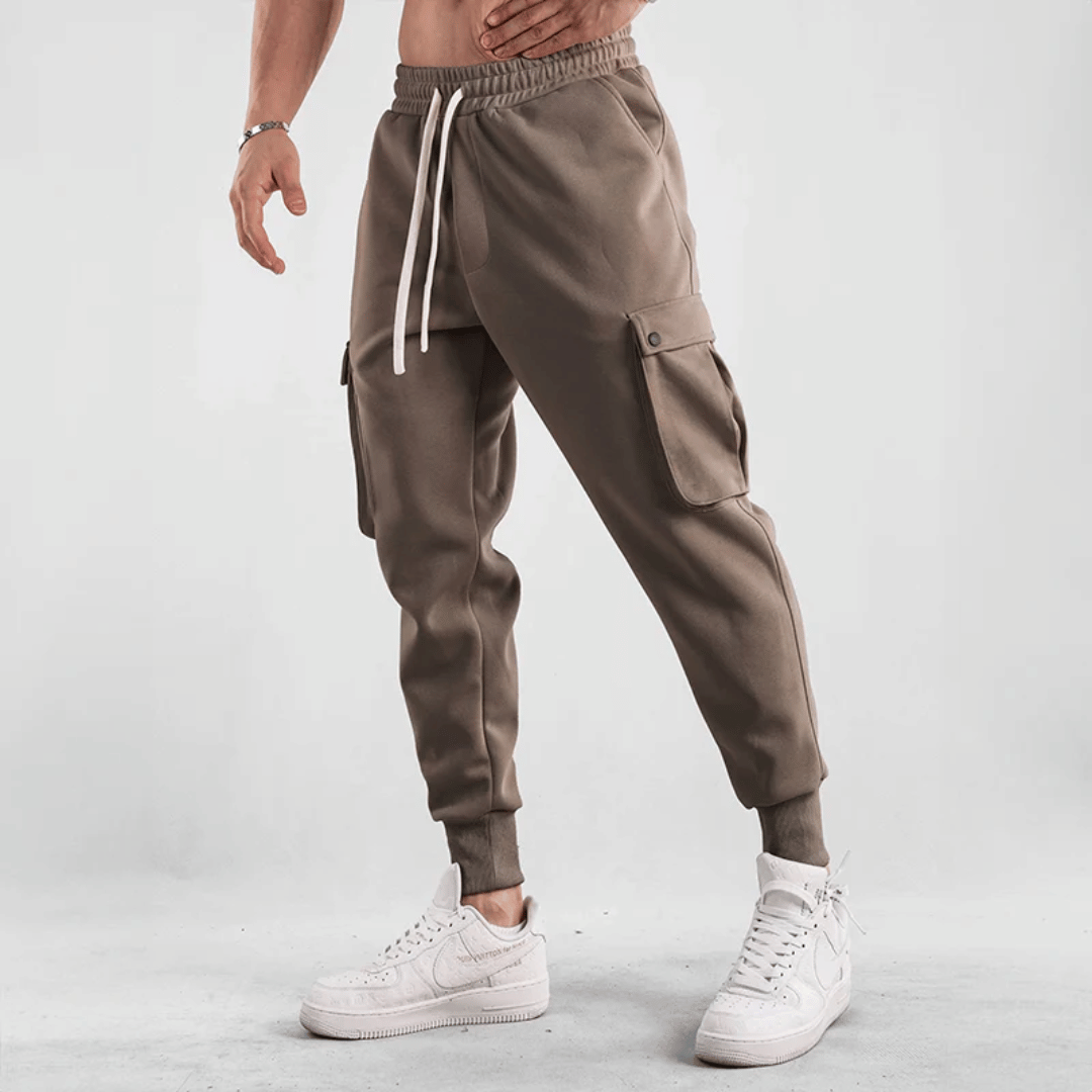 Men's Street Style Cargo Joggers With Elastic Waistband