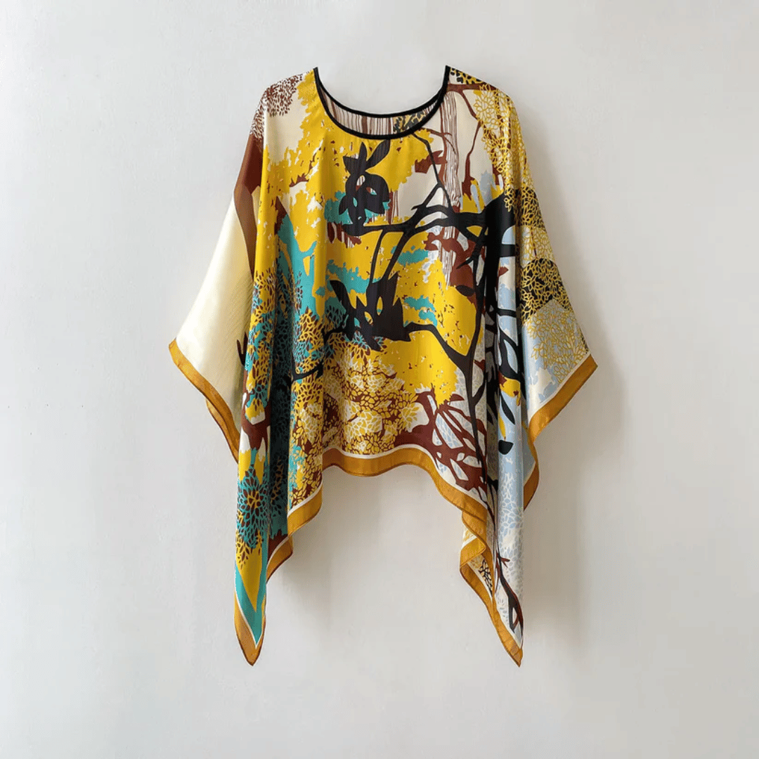 Women's Floral Print Summer Blouse With Flowy Sleeves
