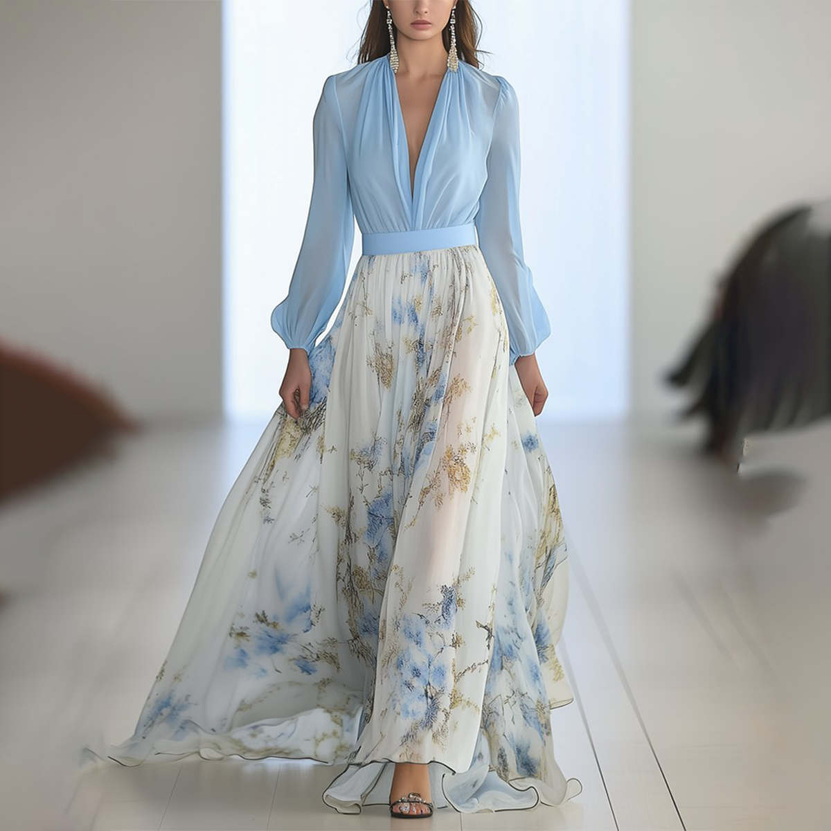 CLASSIC FLORAL PRINT MAXI DRESS