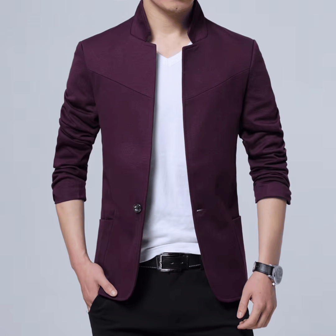 Men's Casual Slim Fit Blazer With Stand Collar