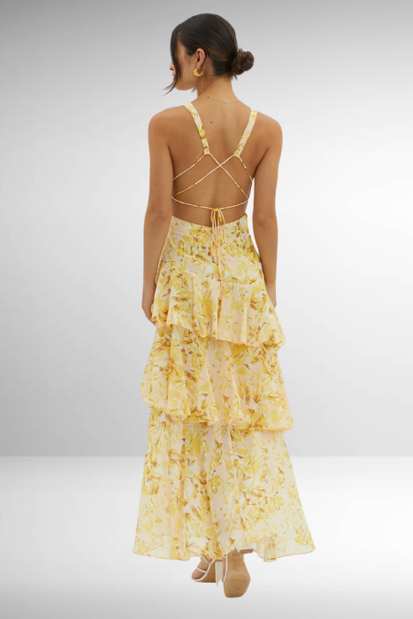 Women's Chiffon Tiered Maxi Dress For Summer