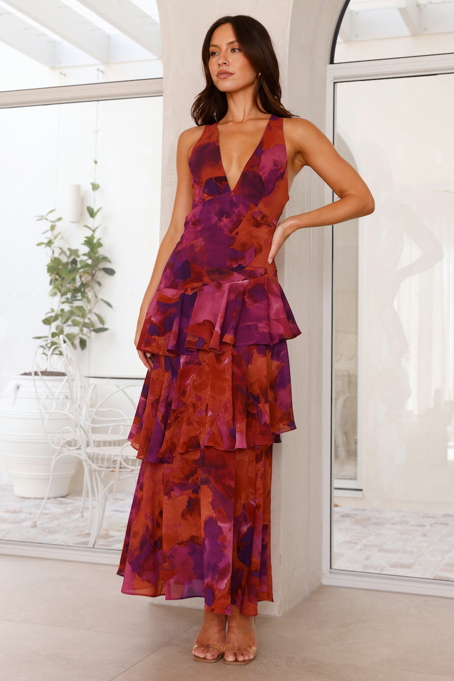 Women's Chiffon Tiered Maxi Dress For Summer