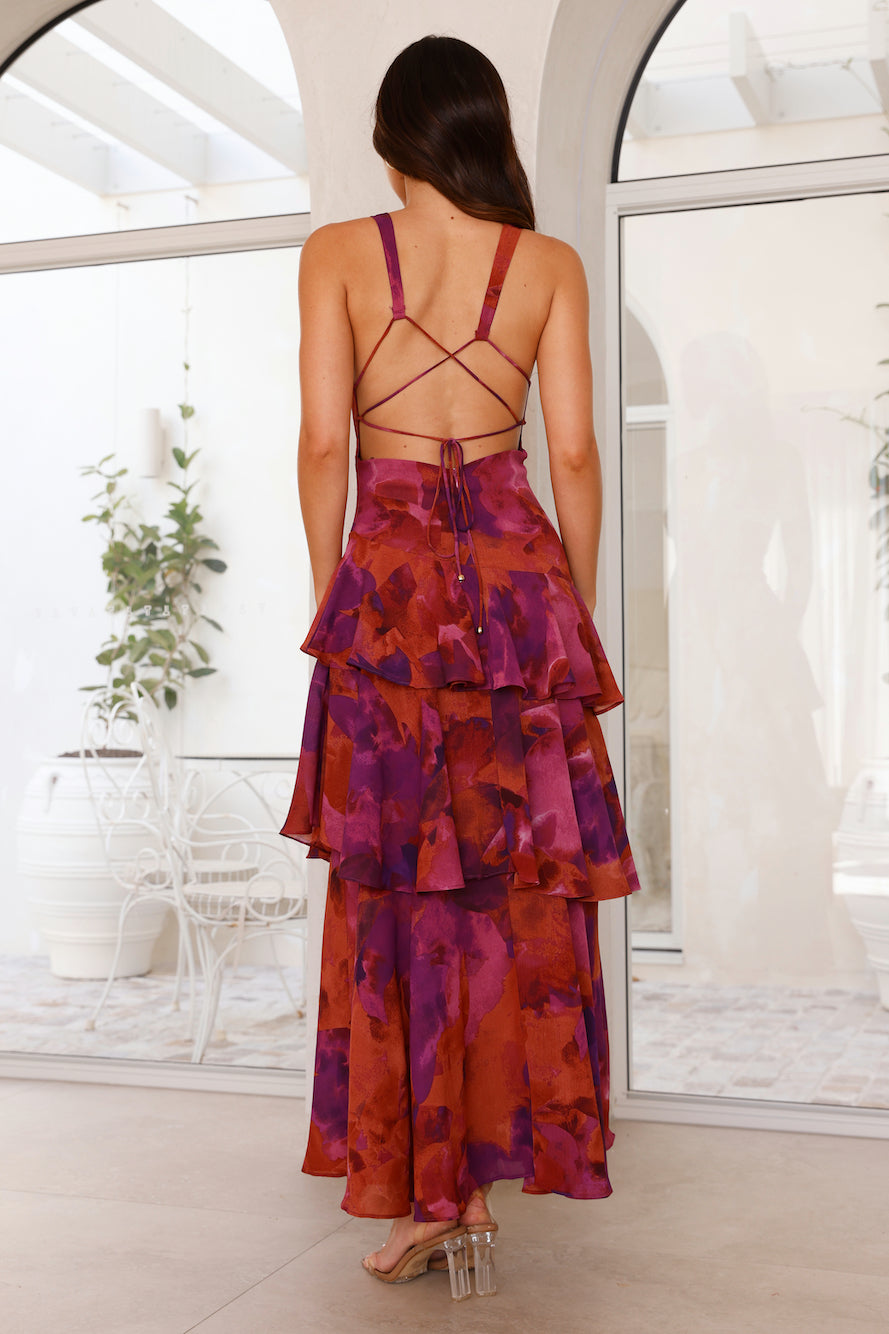 Women's Chiffon Tiered Maxi Dress For Summer