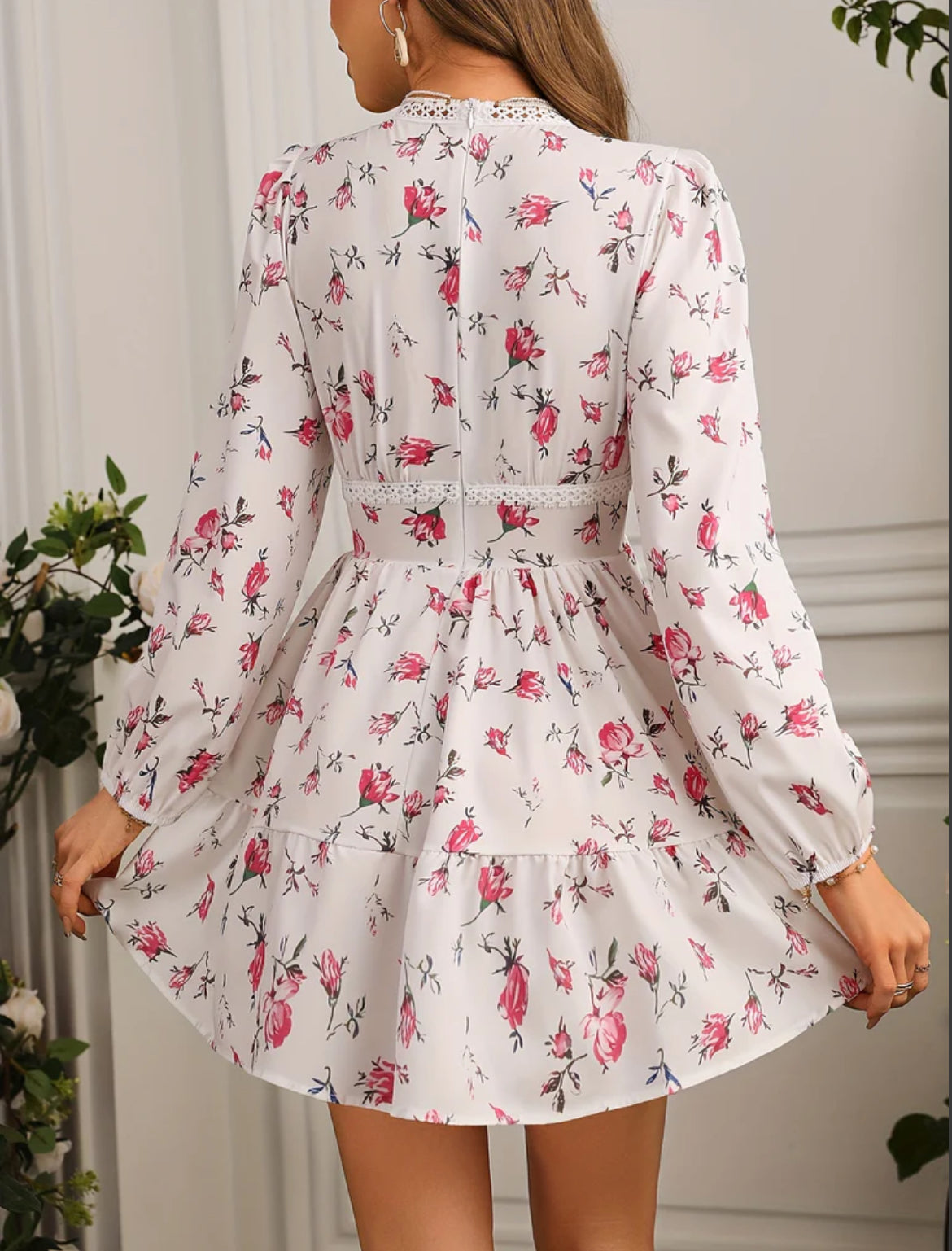 STYLISH FLORAL MINI SUMMER DRESS FOR WOMEN