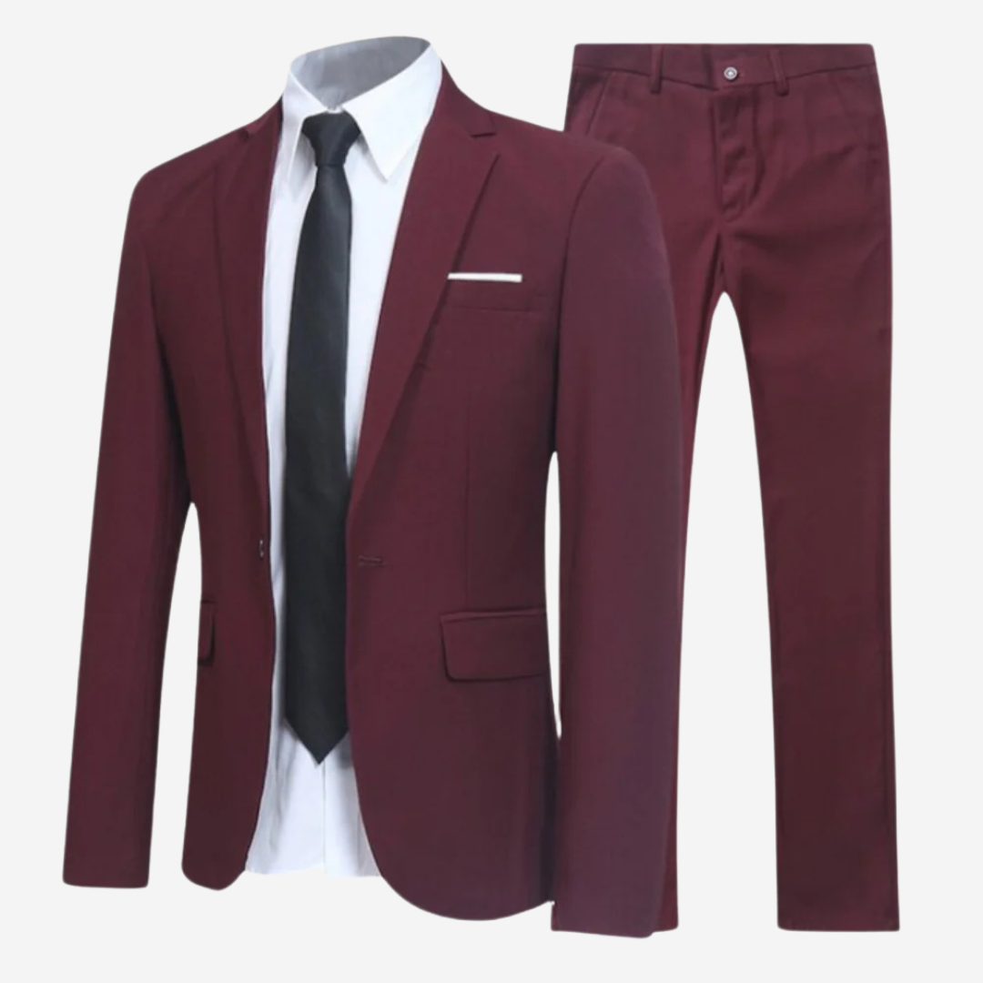 Men's Slim Fit 2-piece Suit With Blazer And Trouser