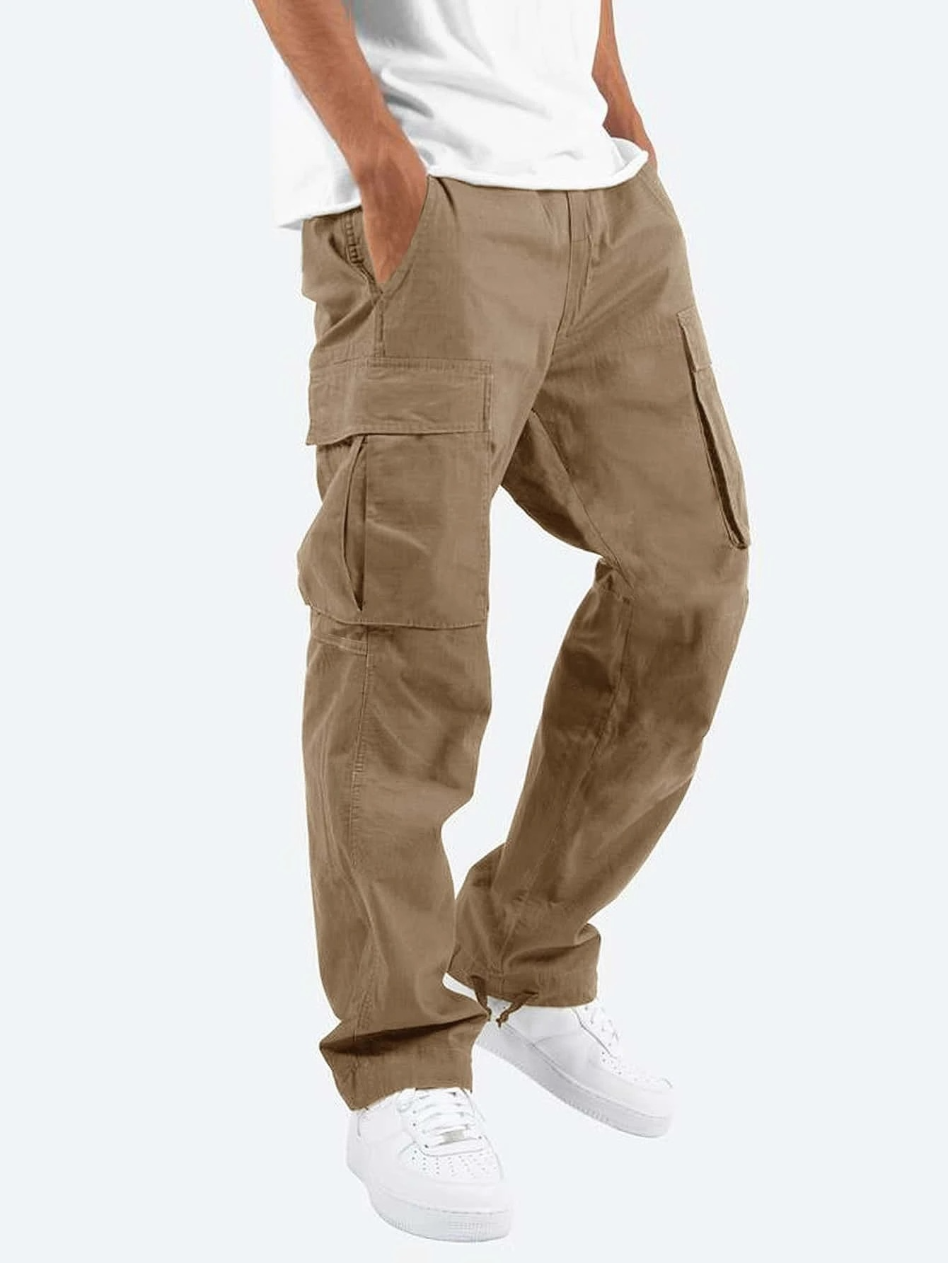 Men's Relaxed Fit Cargo Pants with Multiple Pockets