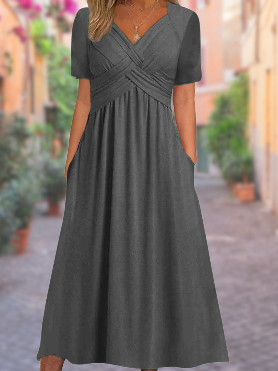 Women's Summer Maxi Dress With V-neck