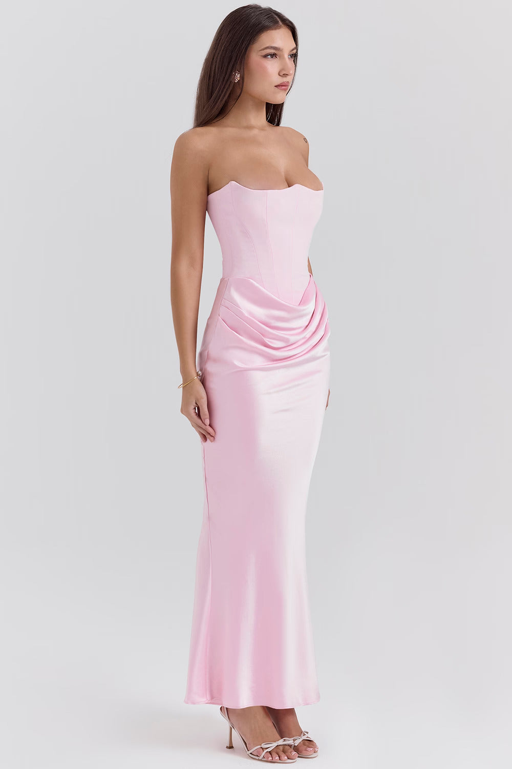 LUXE SATIN SLEEVELESS MAXI DRESS