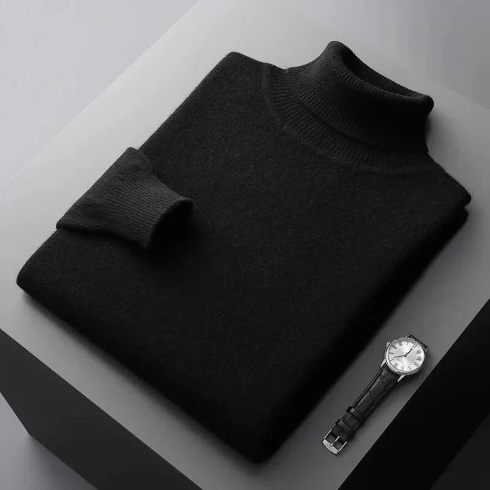 Men's Sweater With Ribbed Turtleneck | Knit