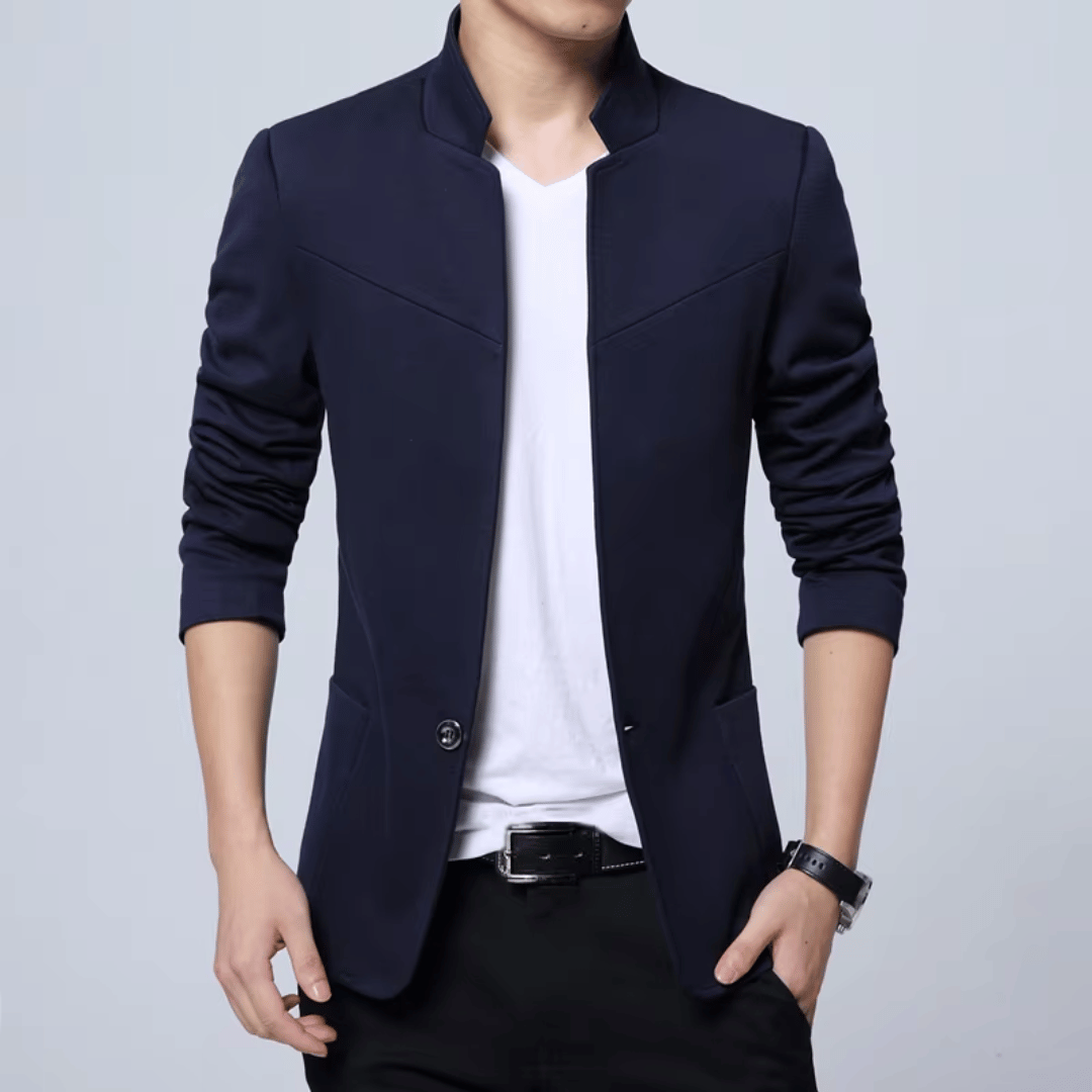 Men's Casual Slim Fit Blazer With Stand Collar