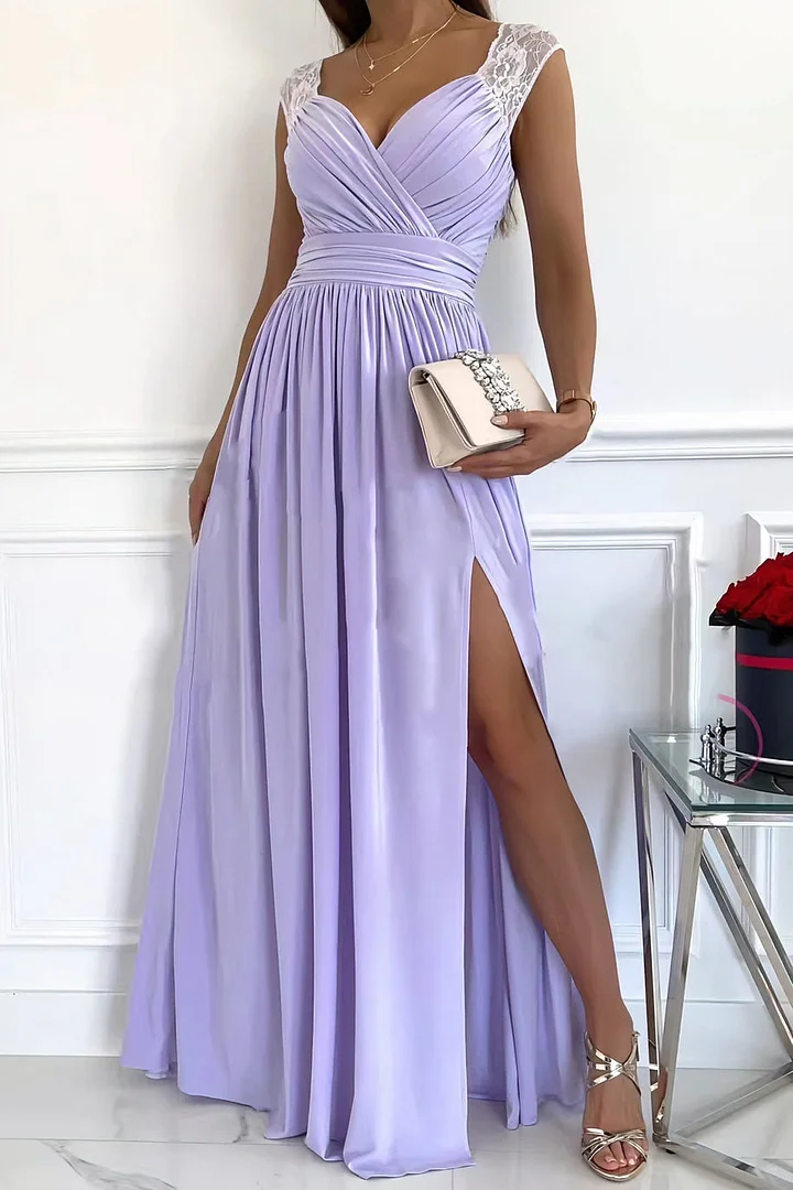 ELEGANT MAXI DRESS WITH OPEN BACK AND SPLIT