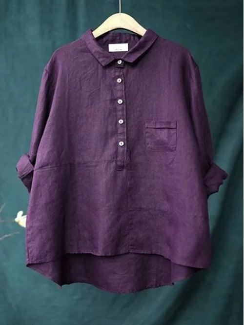 Women's Casual Long Sleeve Button-up Blouse With Collar