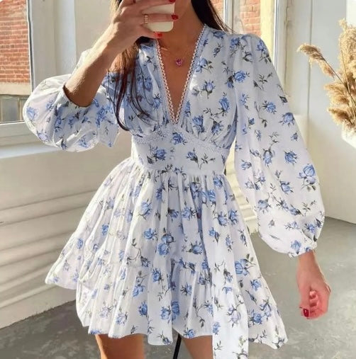 STYLISH FLORAL MINI SUMMER DRESS FOR WOMEN
