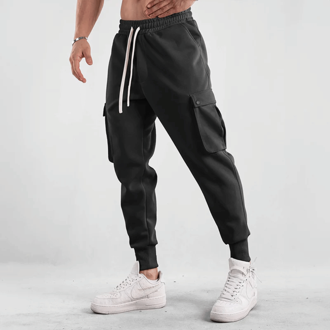Men's Street Style Cargo Joggers With Elastic Waistband