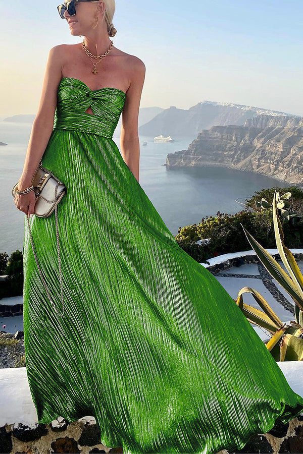 SHIMMERING OFF-SHOULDER MAXI DRESS
