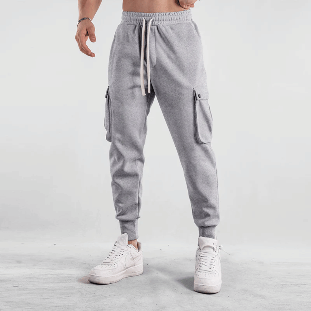 Men's Street Style Cargo Joggers With Elastic Waistband