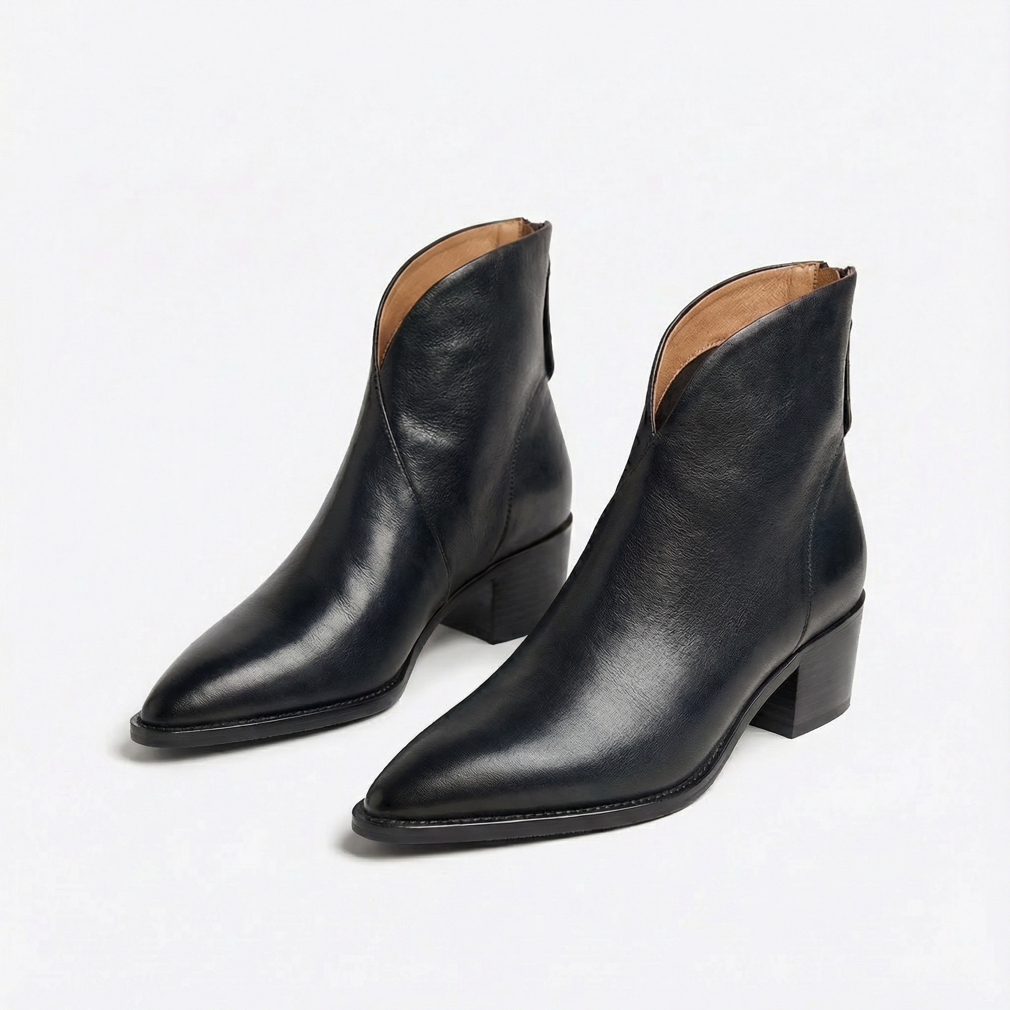 Amelia | Women's Ankle Boots With Pointed Toe And V-Cut Opening | Elegant