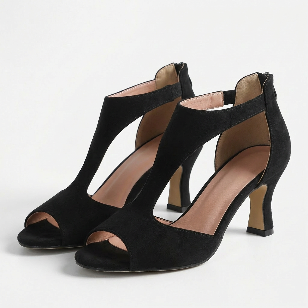 Amelia | Women's Heels With Open Toe And Side Cutouts | Feminine