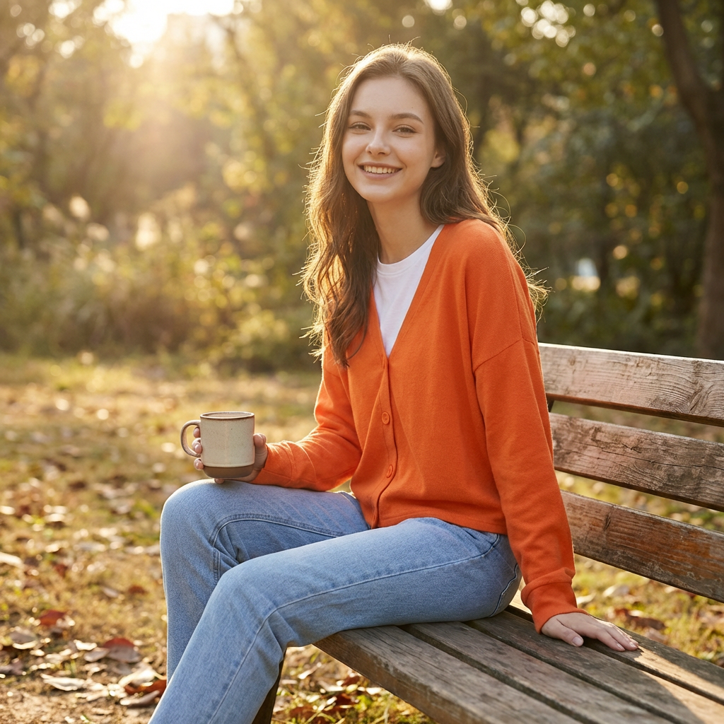 Ava | Women's Cardigan With Button Front And V-Neck | Casual