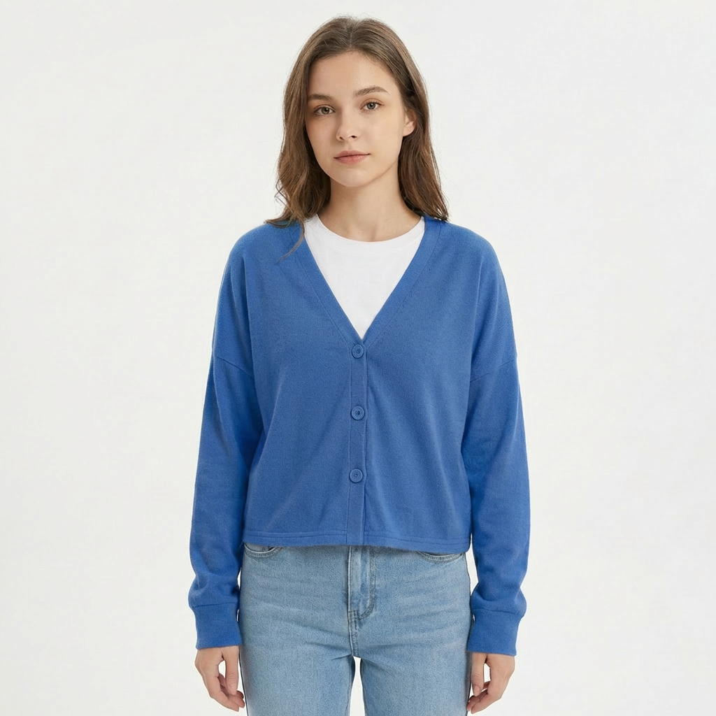 Ava | Women's Cardigan With Button Front And V-Neck | Casual