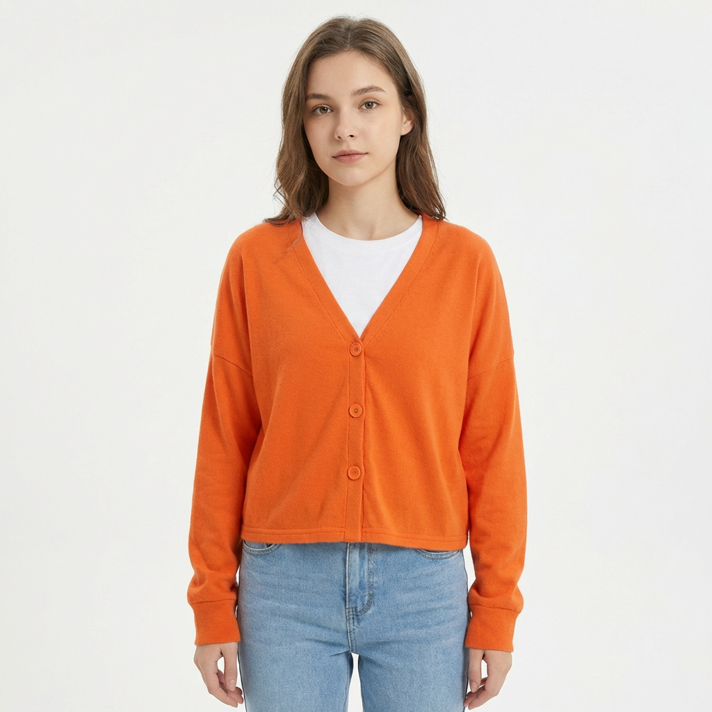 Ava | Women's Cardigan With Button Front And V-Neck | Casual