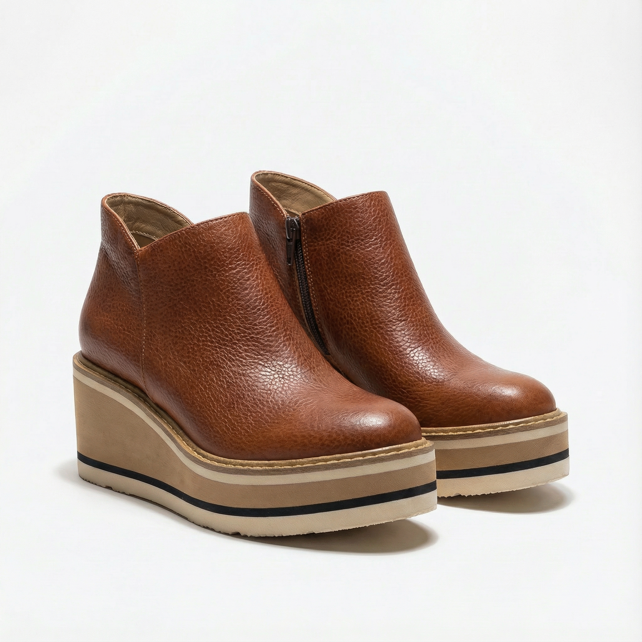 Ava | Women's Chelsea Boots With Platform Sole And Striped Detail | Casual