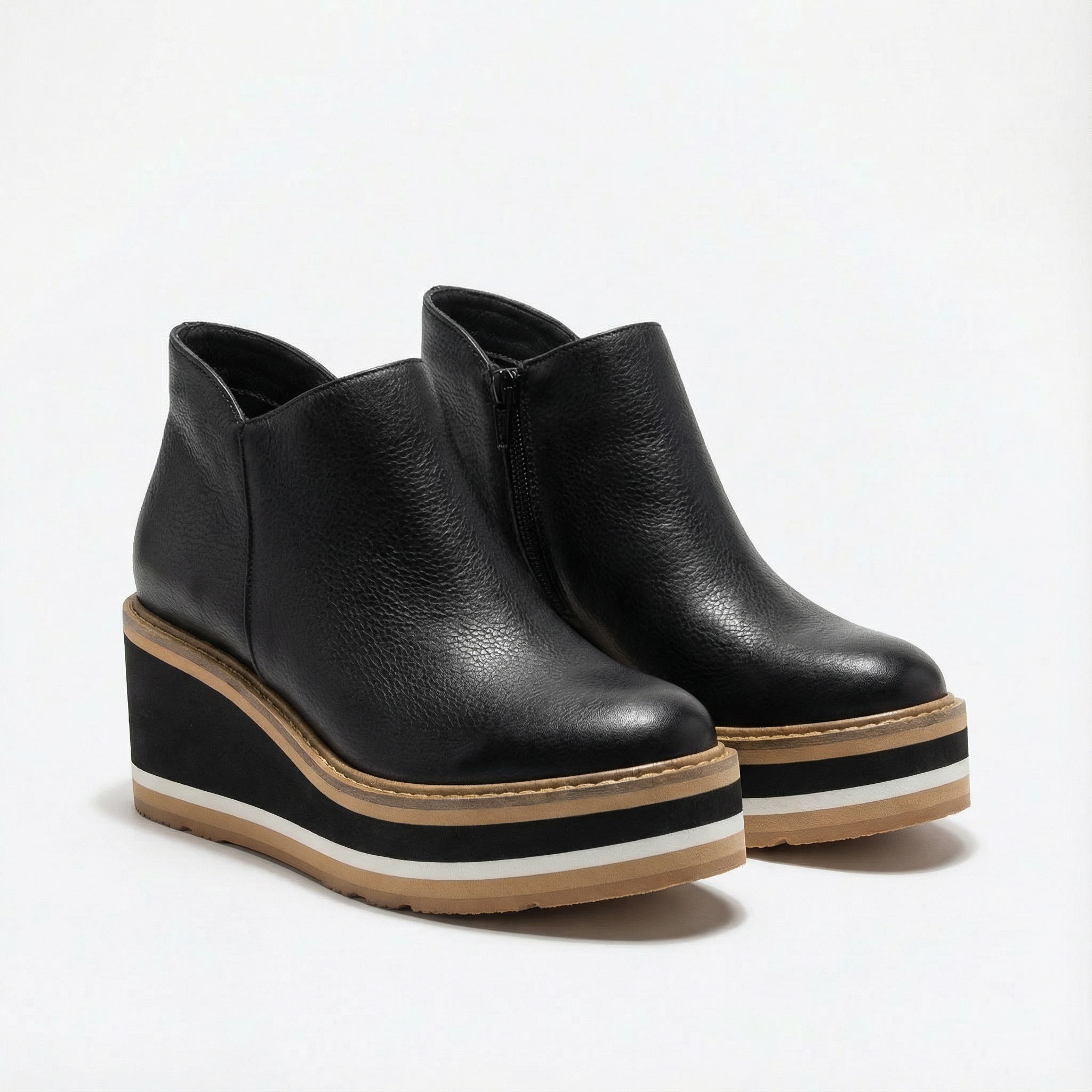 Ava | Women's Chelsea Boots With Platform Sole And Striped Detail | Casual