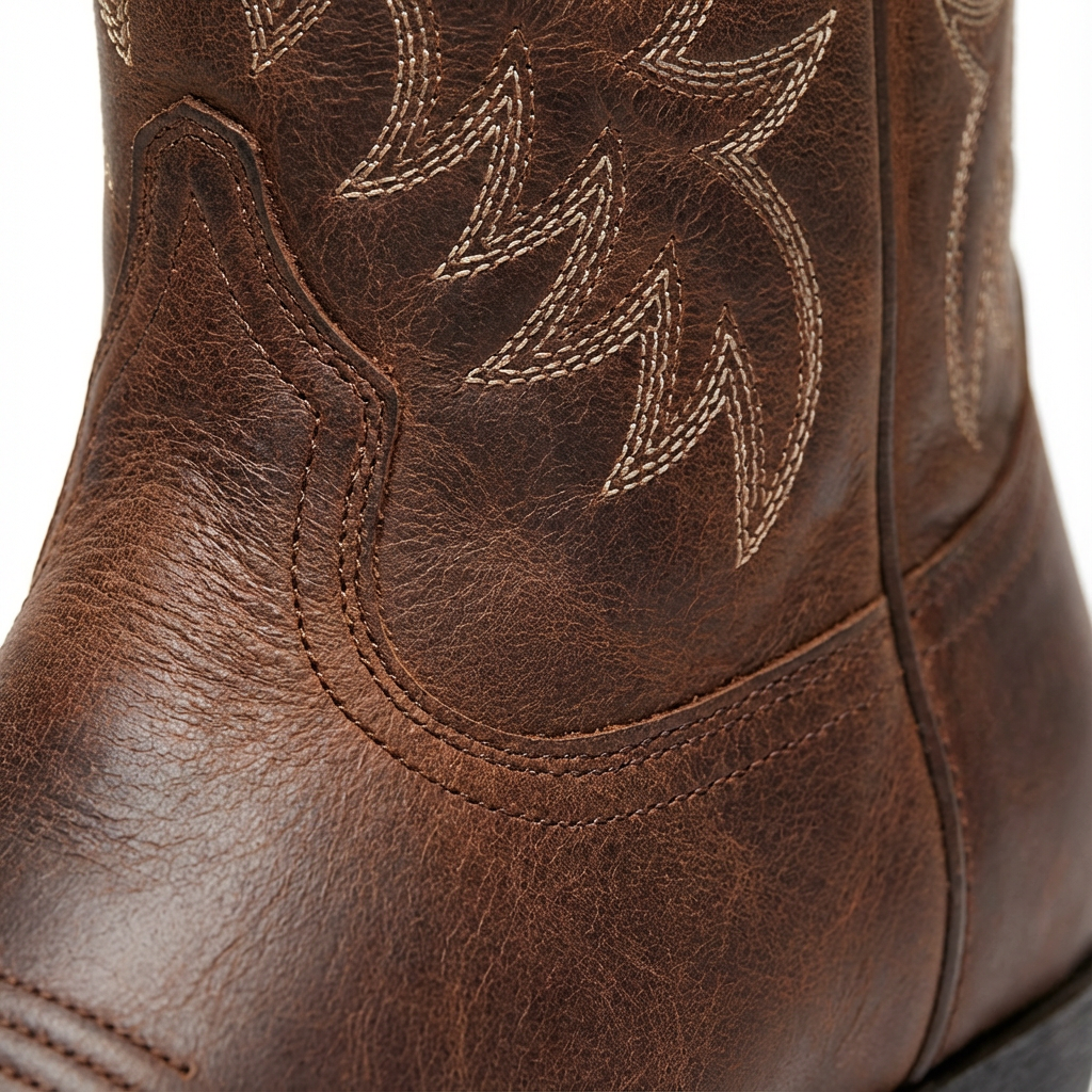 Ava | Women's Cowboy Boots With Embroidered Stitching And Round Toe | Classic
