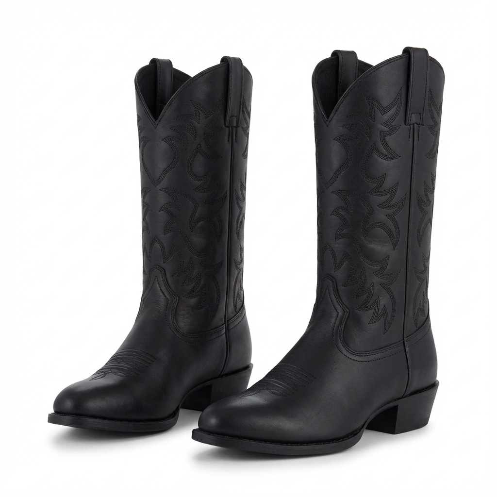 Ava | Women's Cowboy Boots With Embroidered Stitching And Round Toe | Classic