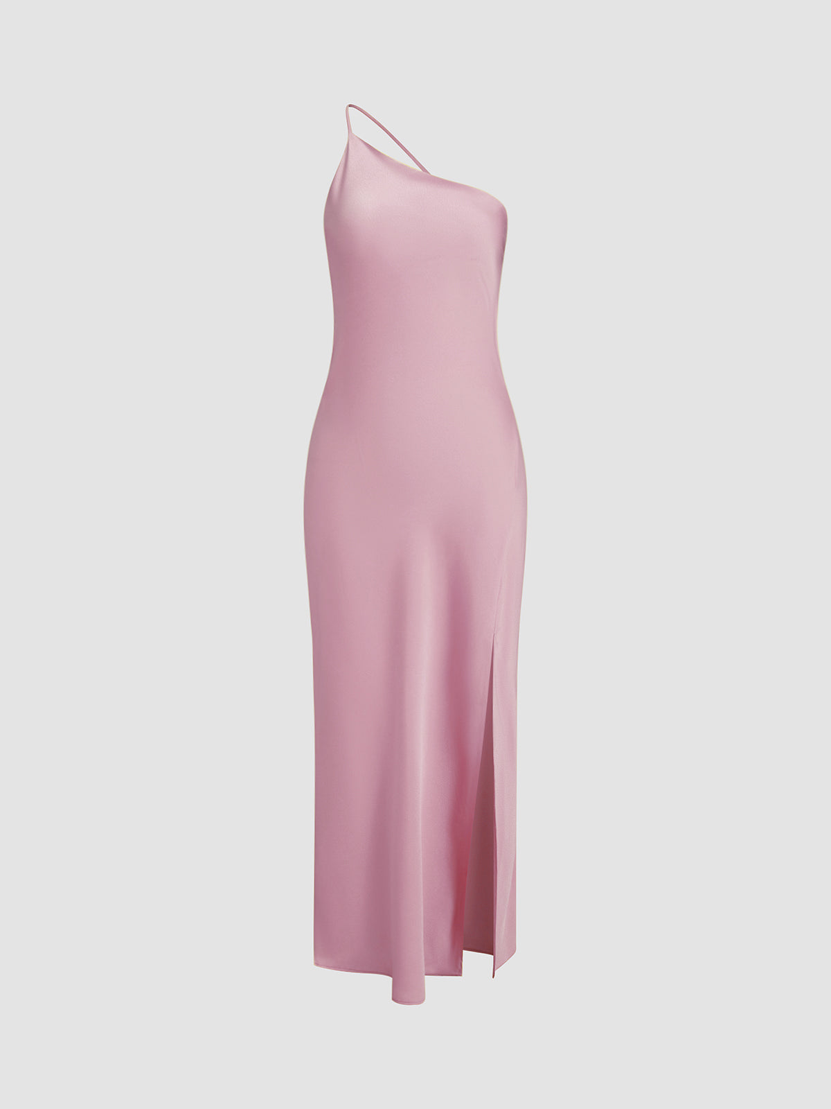 SATIN MAXI DRESS WITH OPEN SLIT AND BACK