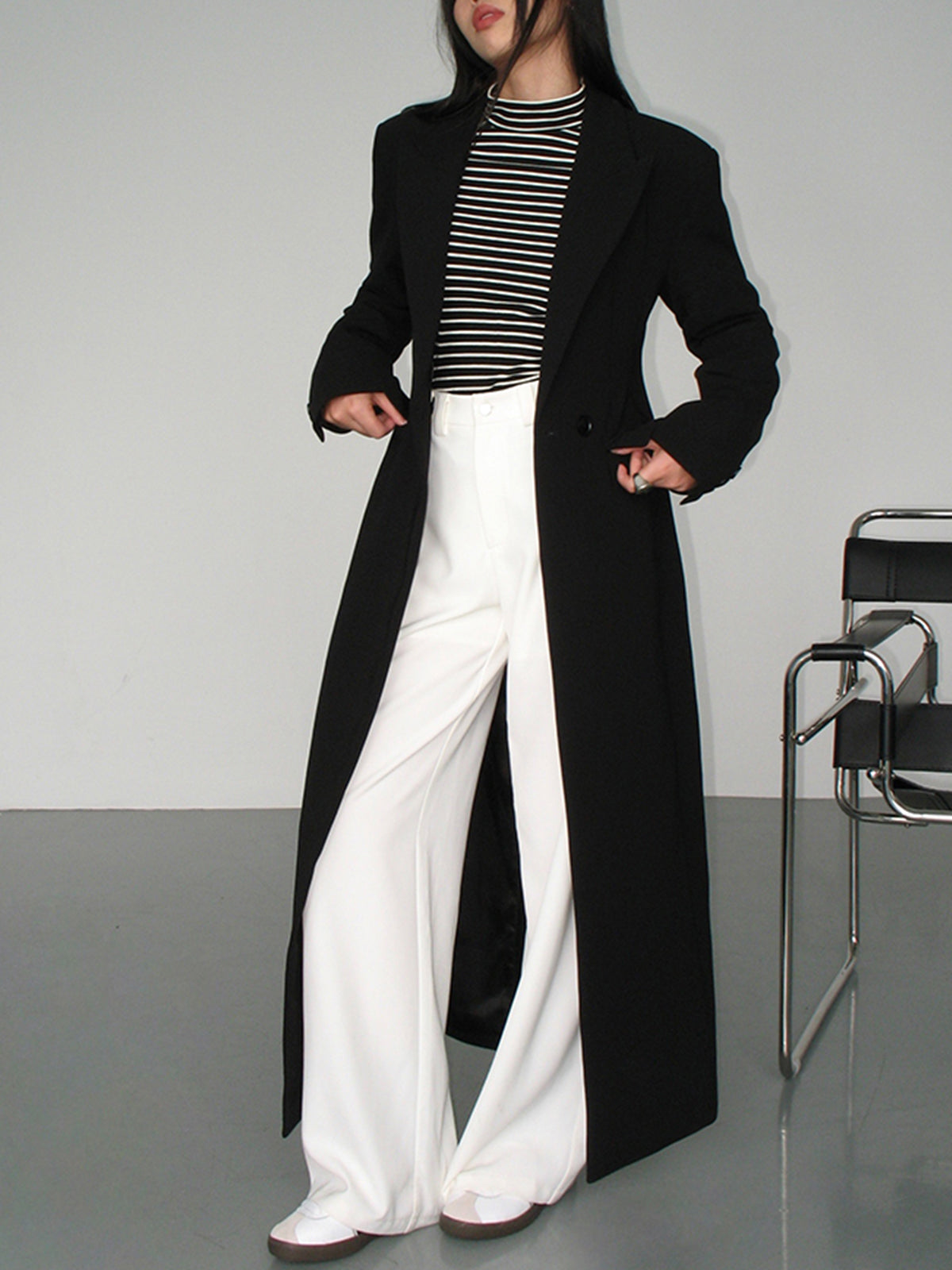 ELEGANT WOVEN POLYESTER SPLIT SLEEVE BLAZER FOR WOMEN