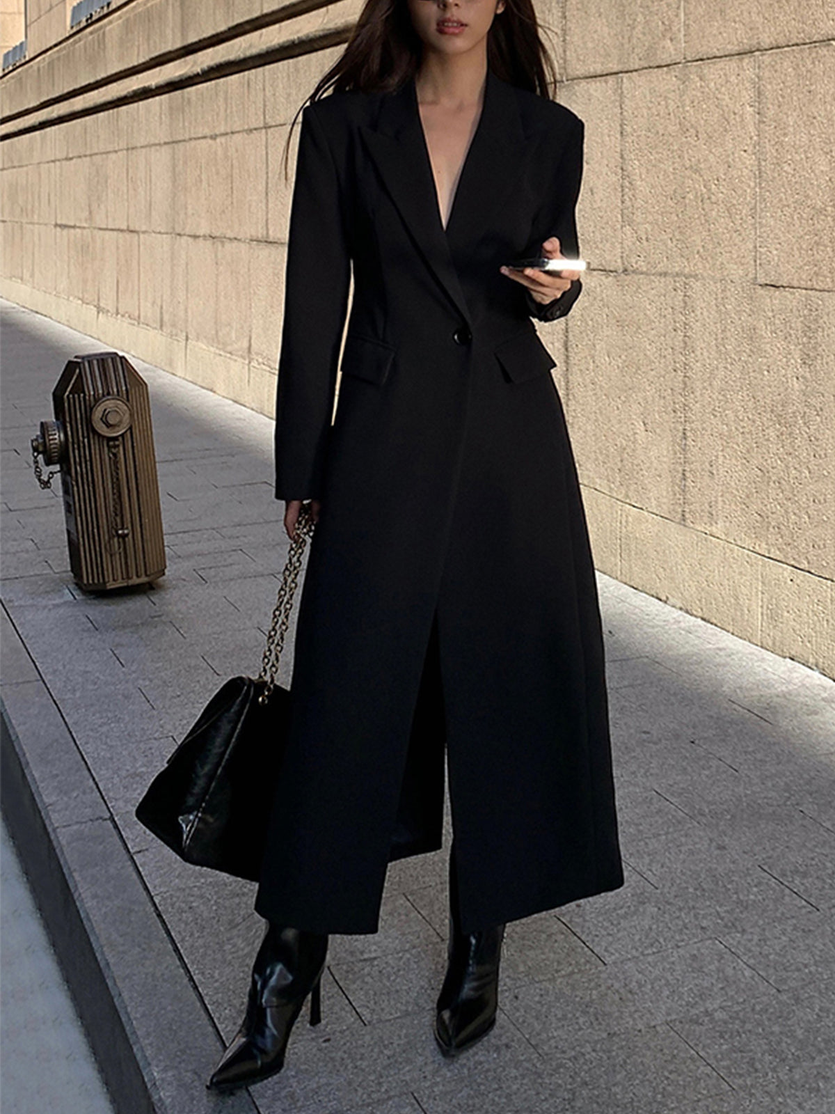 ELEGANT WOVEN POLYESTER SPLIT SLEEVE BLAZER FOR WOMEN