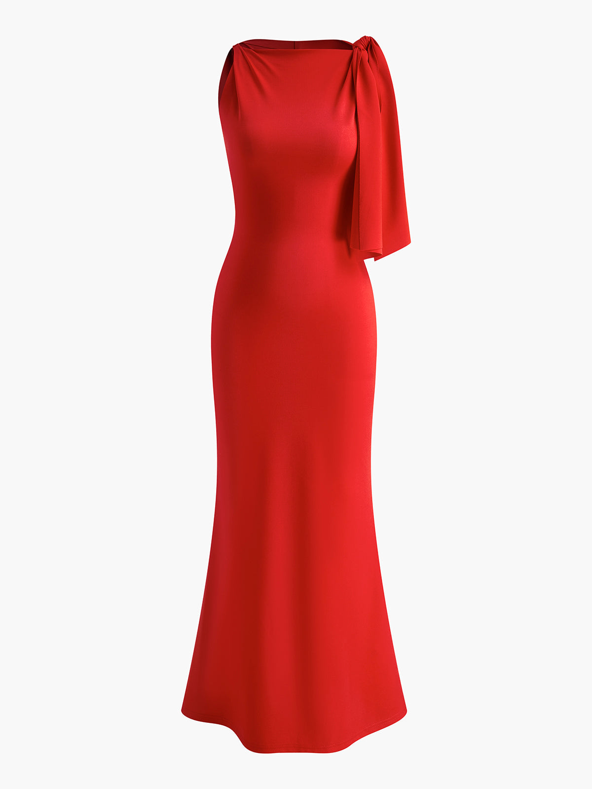 JERSEY KNOTTED SLEEVELESS MAXI DRESS