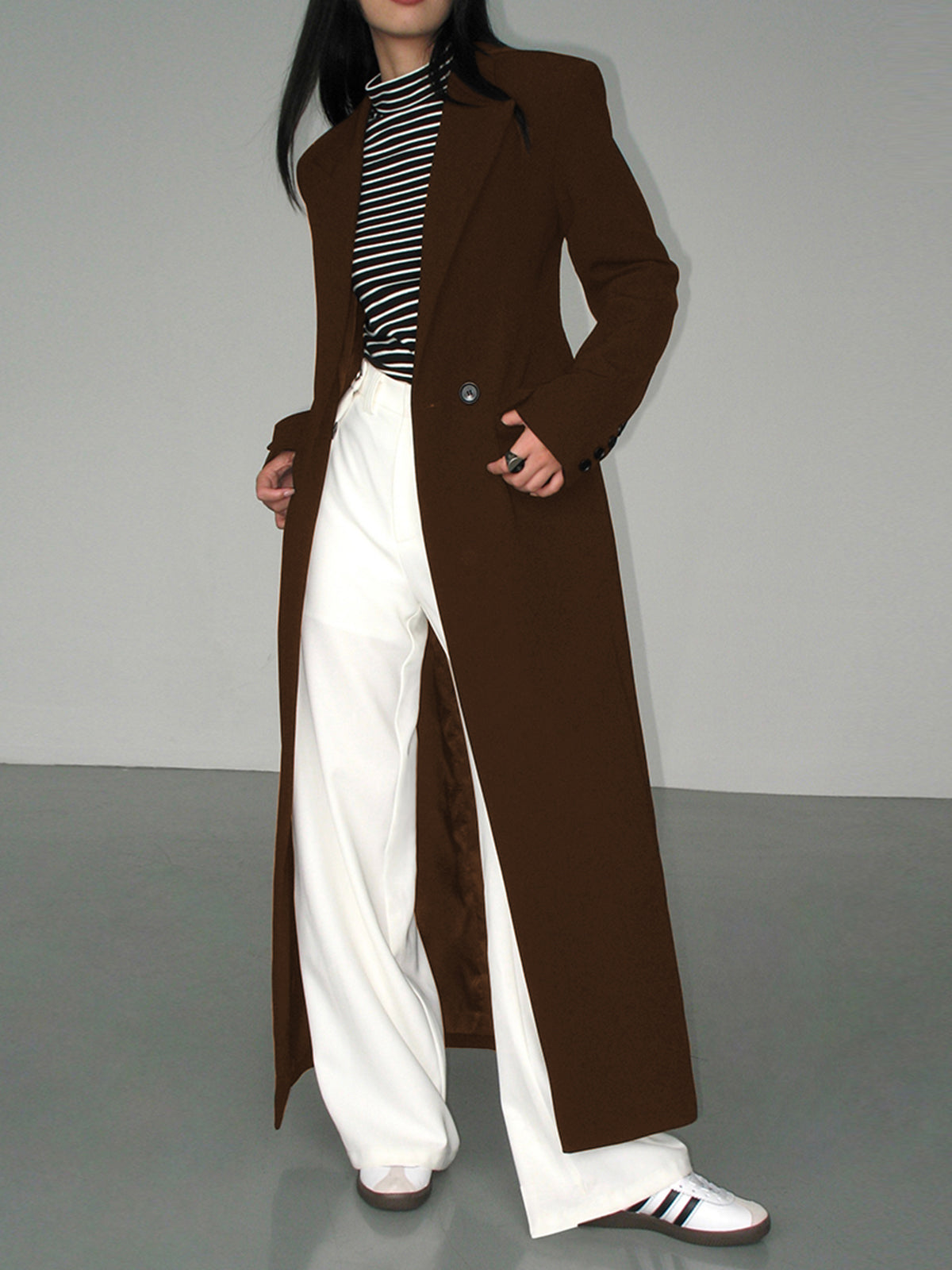 ELEGANT WOVEN POLYESTER SPLIT SLEEVE BLAZER FOR WOMEN