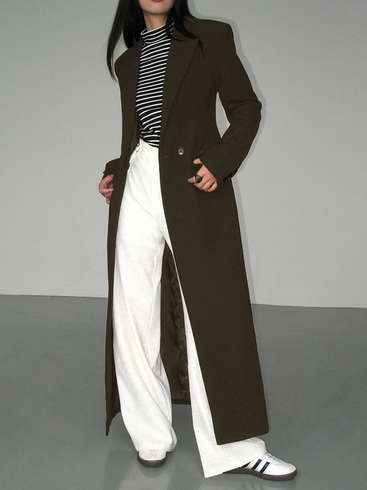 ELEGANT WOVEN POLYESTER SPLIT SLEEVE BLAZER FOR WOMEN