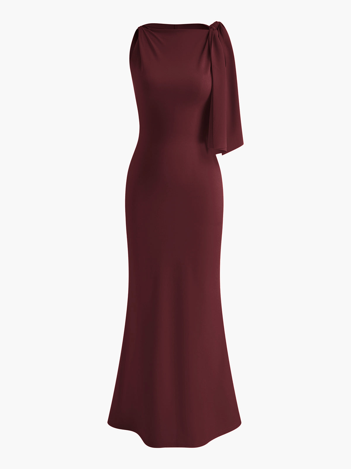 JERSEY KNOTTED SLEEVELESS MAXI DRESS