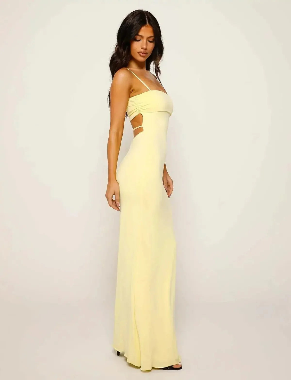 Women's Backless Bodycon Maxi Dress With Spaghetti Straps