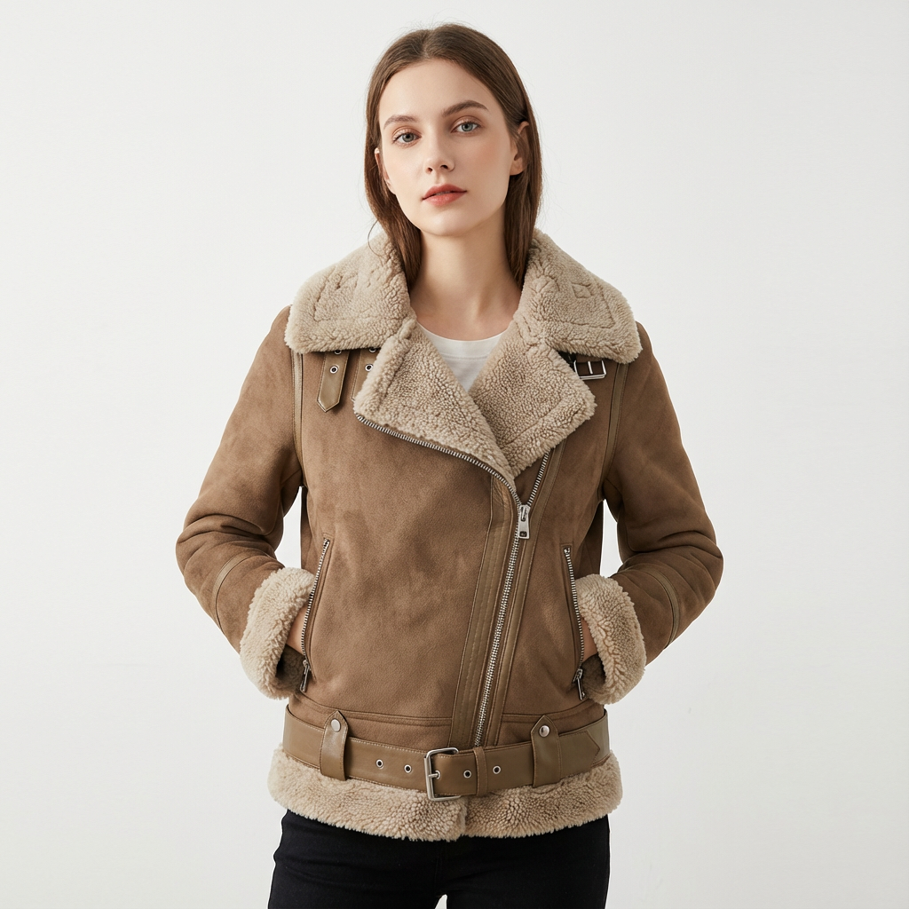 Brianna | Women's Aviator Belted Jacket