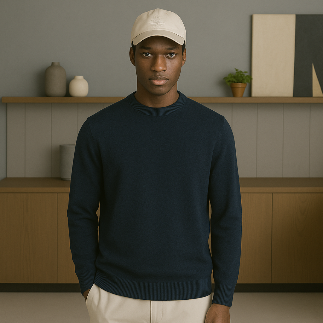 Cashmere Sweater for Men – Lightweight Round Neck Classic Fit Sweater for Versatile Styling