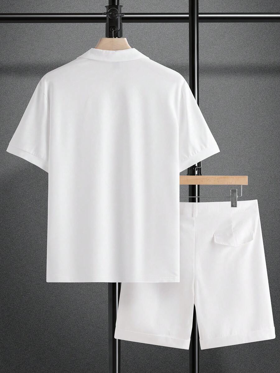 Old Money White Polo Shirt and Shorts Set for Summer