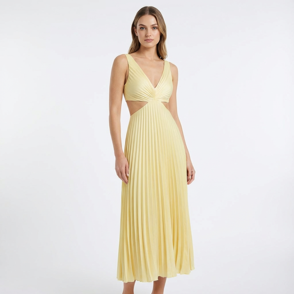 Cindy | Women's V-Neck A-Line Midi Dress