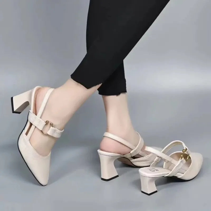 Women's Orthopedic Block Heel Shoes With Slingback Strap