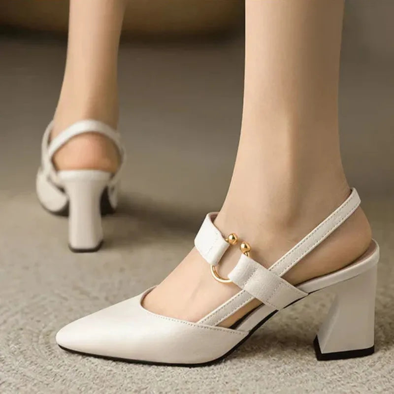Women's Orthopedic Block Heel Shoes With Slingback Strap