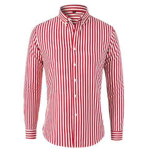 MEN'S STRIPED COTTON SHIRT WITH LONG SLEEVES