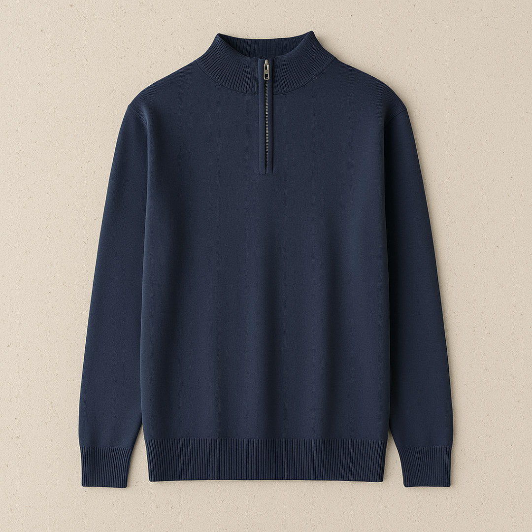 Elegant Wool Quarter-Zip Sweater for Men